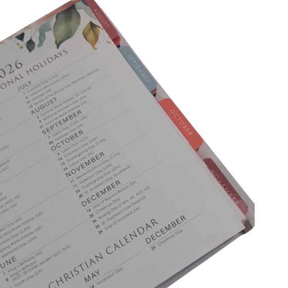 2026 Planner Floral Butterfly Spiral Journal Quote Organizer w/ Stickers Tabs - Picture 4 of 7